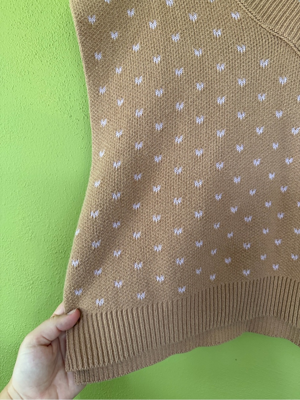 Tan and Pink Free People Easy Street Sweater Vest Size Medium - Picture 3 of 5